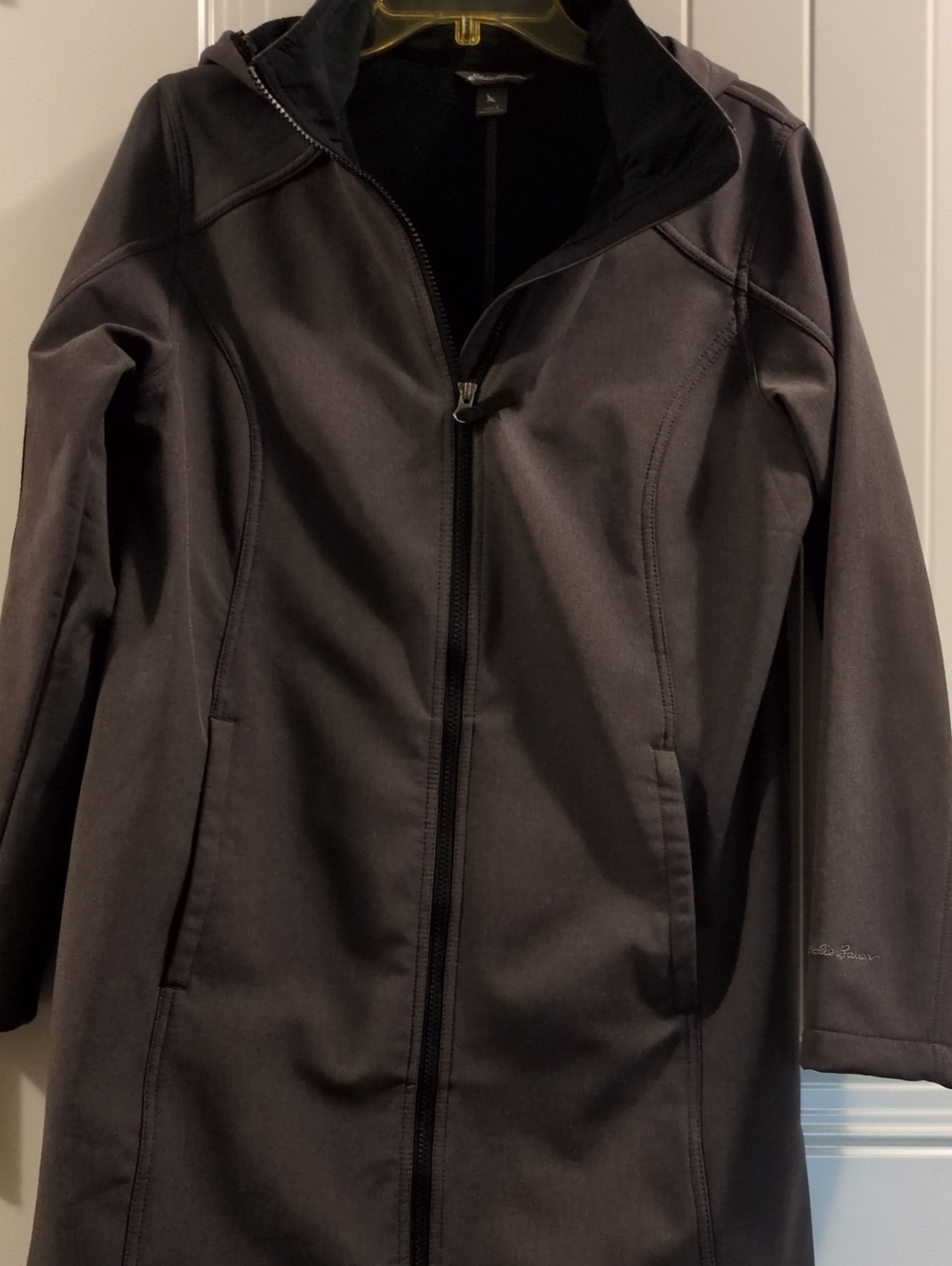 Eddie Bauer Charcoal Hooded Trench Coat